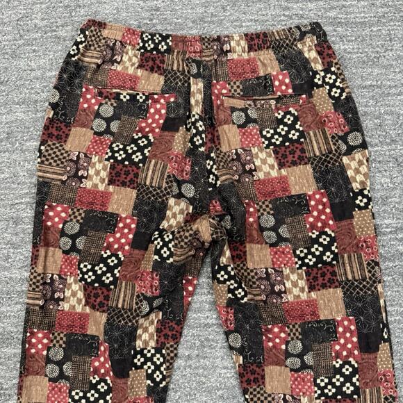 Gustin Japan Red Patchwork Joggers Men Small Geometric Pull On Drawstring USA - Picture 9 of 11